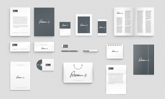 Layout with corporate identity collateral