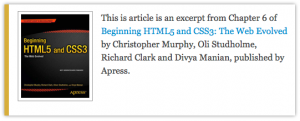 Book cover: Beginning HTML5 and CSS3: The Web Evolved