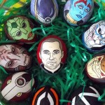 Basket of painted eggs