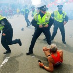 Fallen runner and police officers
