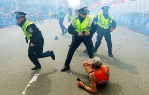 Fallen runner and police officers