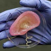 3D printed ear with embedded metal coil