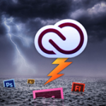 Illustration of Creative Suite icons floating in ocean