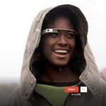 Woman wearing Google Glass