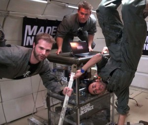Made in Space team members with 3D printer
