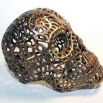 3D printed "Day of the Dead" style skull in stainless steel