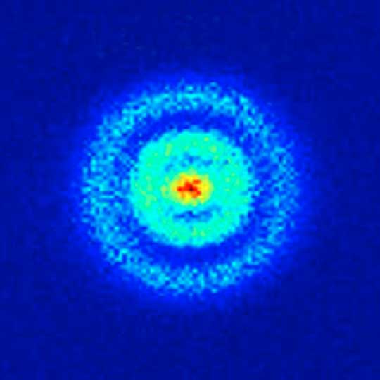 Hydrogen atom showing orbital structure