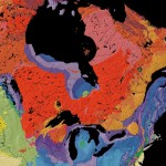 Geological map of Northern USA and Canada