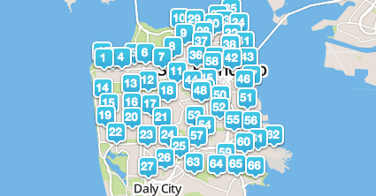 Mapp of drinking water hydrants in San Francisco