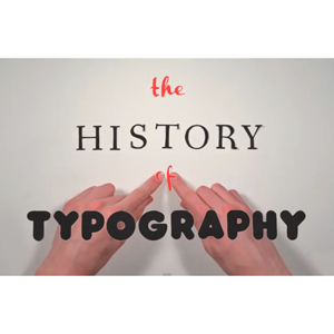 "The History of Typography" with hands
