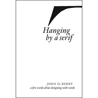 "Hanging By A Serif" book cover