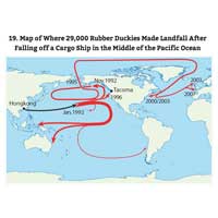 Map of where rubber duckies made landfall
