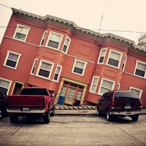 Leaning house in San Francisco