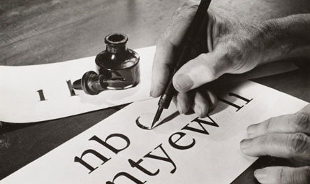 Dwiggins hand-drawing letters