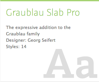 "Grablau Slab Pro" typeface