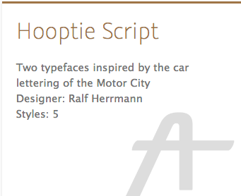 "Hooptie Script" typeface