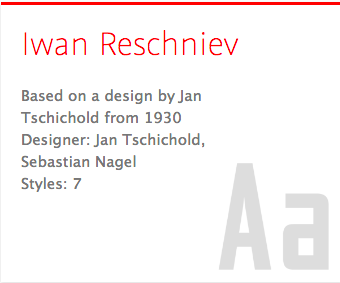 "Iwan Reschniev" typeface