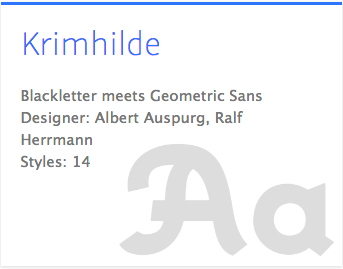 "Krimhilde" typeface