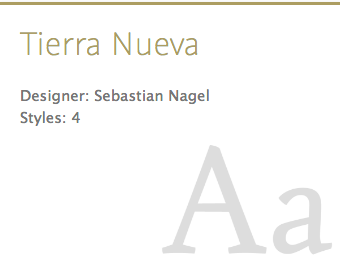"Tierra Nueva" typeface