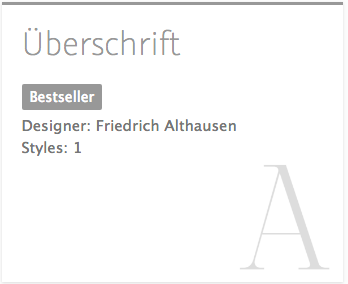 "Uberschrift" typeface