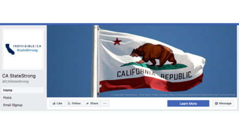 Indivisible CA: StateStrong social media graphics