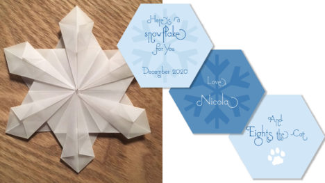 “Origami Snowflake” holiday card