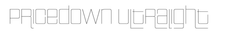 Pricedown UltraLight font sample