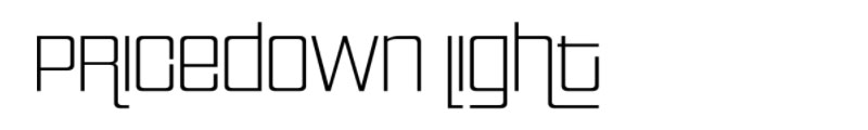 Pricedown Light font sample