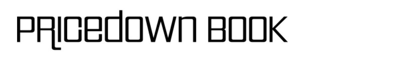 Pricedown Book font sample