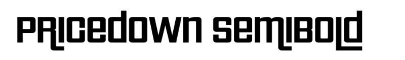 Pricedown SemiBold font sample