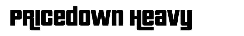 Pricedown Heavy font sample
