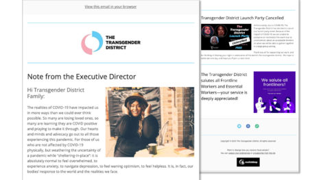 The Transgender District — MailChimp email newsletter