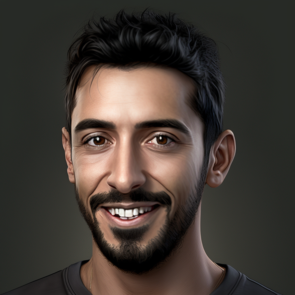Mohammed Sa'id is a Middle Eastern man in his mid-20s, with dark hair and eyes and a close-cropped goatee. He's smiling at the viewer.