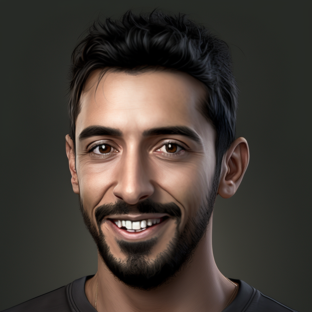 Mahmoud Sa'id is a Middle Eastern man in his mid-30s, with dark hair and eyes and a close-cropped goatee. He's smiling at the viewer.