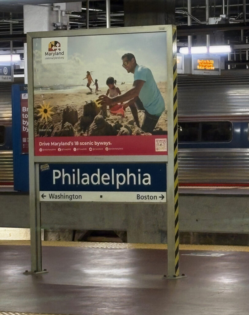 Philadelphia train station sign