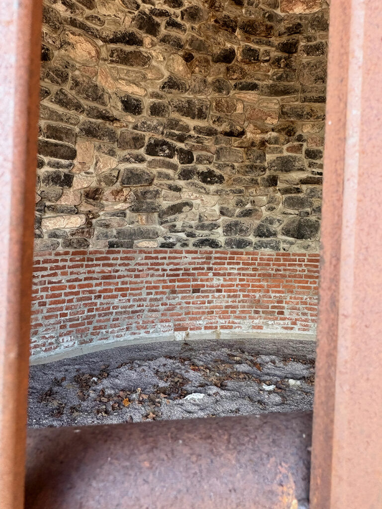 Interior of beehive-shaped stone structure